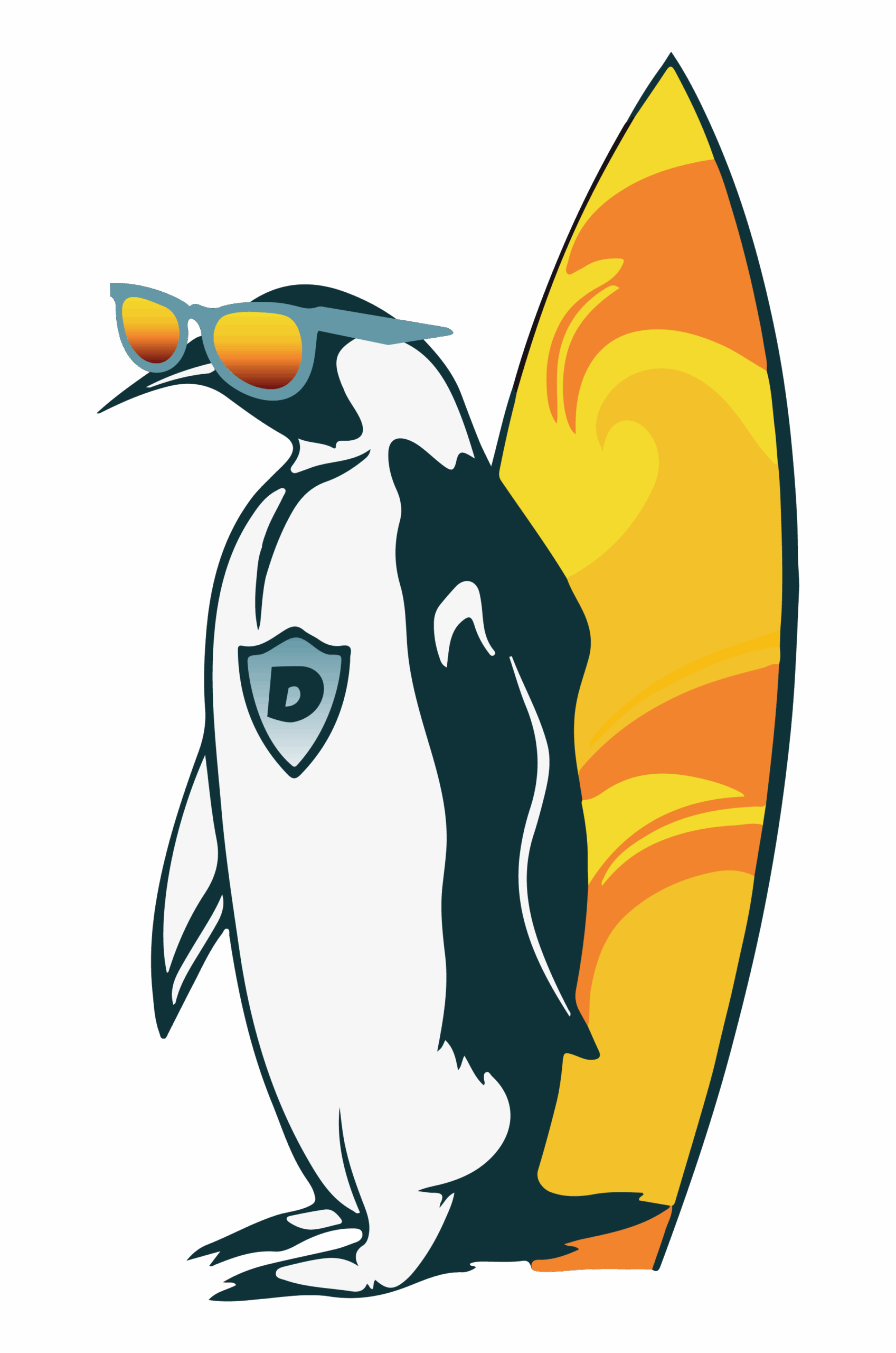 Cartoon penguin standing upright